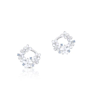 W.KRUK Kolczyki srebrne Kwiaty Nocy Biały Bez