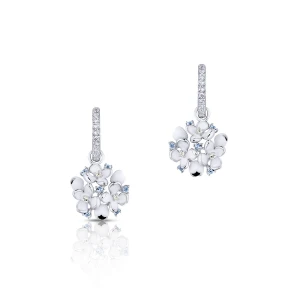 W.KRUK Kolczyki srebrne Kwiaty Nocy Biały Bez