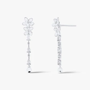 W.KRUK Kolczyki srebrne Kwiaty Nocy Biały Bez