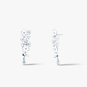 W.KRUK Kolczyki srebrne Kwiaty Nocy Biały Bez