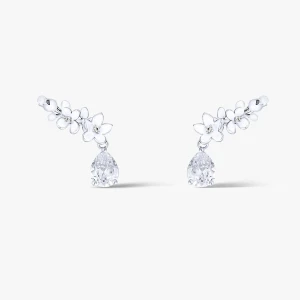W.KRUK Kolczyki srebrne Kwiaty Nocy Biały Bez