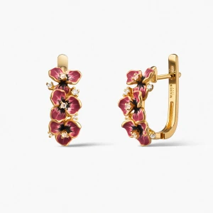 Zdjęcie produktu W.KRUK Kolczyki srebrne Kwiaty Nocy Bratki