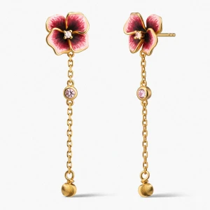 W.KRUK Kolczyki srebrne Kwiaty Nocy Bratki