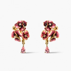 W.KRUK Kolczyki srebrne Kwiaty Nocy Bratki