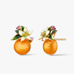 W.KRUK Kolczyki srebrne Kwiaty Nocy Cytrusy