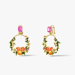 W.KRUK Kolczyki srebrne Kwiaty Nocy Cytrusy