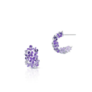W.KRUK Kolczyki srebrne Kwiaty Nocy Fioletowy Bez