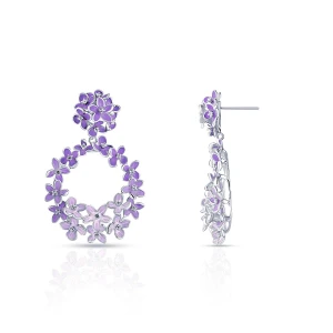 W.KRUK Kolczyki srebrne Kwiaty Nocy Fioletowy Bez