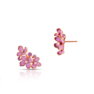 W.KRUK Kolczyki srebrne Kwiaty Nocy Różowy Bez