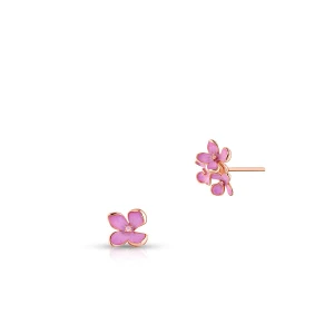 W.KRUK Kolczyki srebrne Kwiaty Nocy Różowy Bez