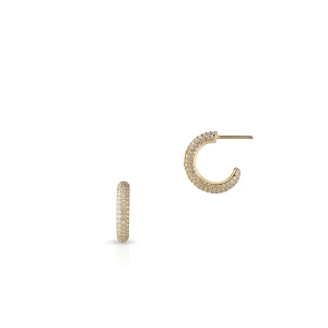 W.KRUK - Kolczyki srebrne półkola z cyrkoniami
