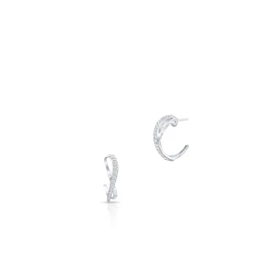 W.KRUK Kolczyki srebrne półkola z cyrkoniami
