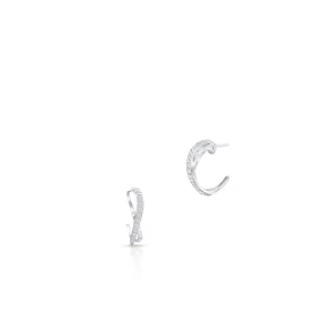 W.KRUK Kolczyki srebrne półkola z cyrkoniami