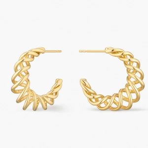 W.KRUK - Kolczyki srebrne pozłacane