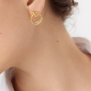 W.KRUK Kolczyki srebrne pozłacane