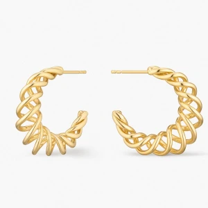 W.KRUK Kolczyki srebrne pozłacane