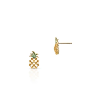 W.KRUK Kolczyki srebrne pozłacane ananasy