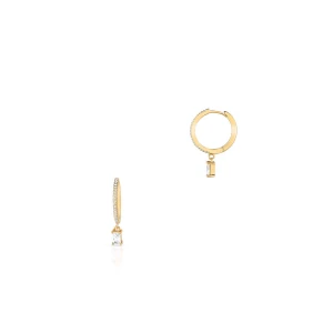 W.KRUK Kolczyki srebrne pozłacane koła z cyrkoniami