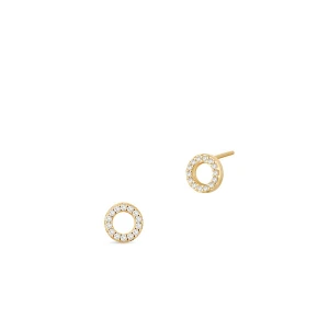 W.KRUK - Kolczyki srebrne pozłacane kółka z cyrkoniami