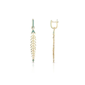 W.KRUK Kolczyki srebrne pozłacane Laguna