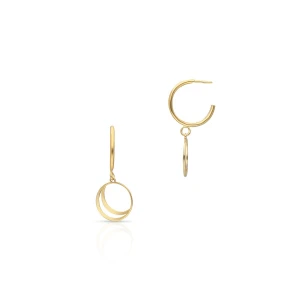 W.KRUK Kolczyki srebrne pozłacane półksiężyce