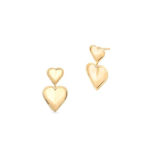 Zdjęcie produktu W.KRUK - Kolczyki srebrne pozłacane serca