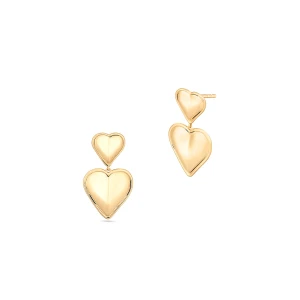 W.KRUK Kolczyki srebrne pozłacane serca