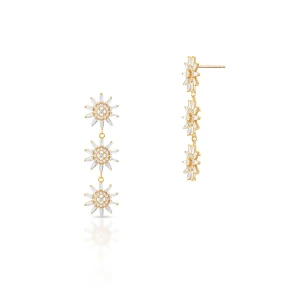 W.KRUK - Kolczyki srebrne pozłacane z cyrkoniami