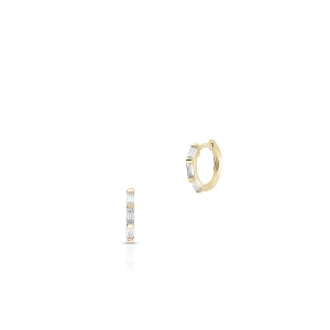 W.KRUK - Kolczyki srebrne pozłacane z cyrkoniami