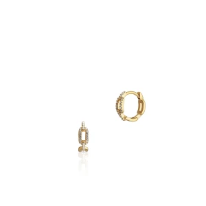 W.KRUK - Kolczyki srebrne pozłacane z cyrkoniami