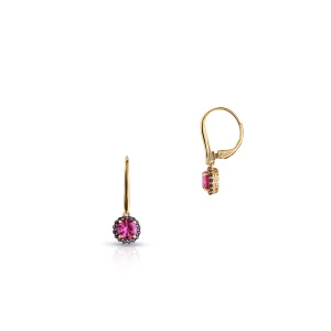 W.KRUK - Kolczyki srebrne pozłacane z cyrkoniami