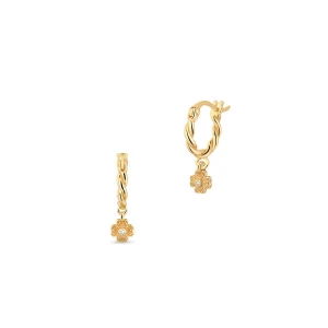 W.KRUK Kolczyki srebrne pozłacane z cyrkoniami