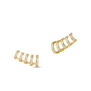 W.KRUK Kolczyki srebrne pozłacane z cyrkoniami