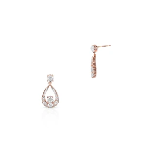 W.KRUK Kolczyki srebrne pozłacane z cyrkoniami