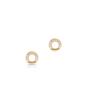 W.KRUK Kolczyki srebrne pozłacane z cyrkoniami