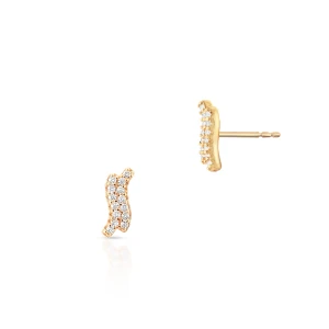 W.KRUK Kolczyki srebrne pozłacane z cyrkoniami