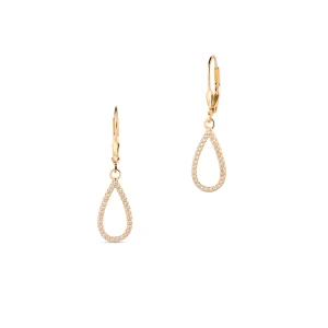 W.KRUK Kolczyki srebrne pozłacane z cyrkoniami