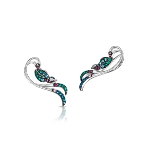 W.KRUK Kolczyki srebrne Preludium Paradise Birds