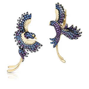 W.KRUK Kolczyki srebrne Preludium Paradise Birds