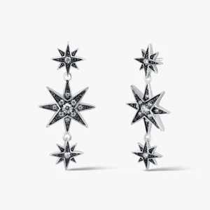 W.KRUK Kolczyki srebrne Royal Star