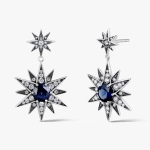 W.KRUK Kolczyki srebrne Royal Star