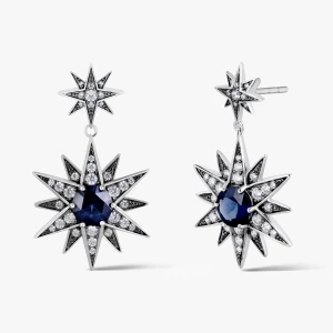 W.KRUK Kolczyki srebrne Royal Star