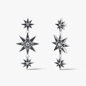 W.KRUK Kolczyki srebrne Royal Star