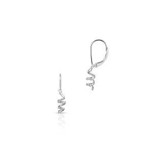 W.KRUK Kolczyki srebrne spirale z cyrkoniami