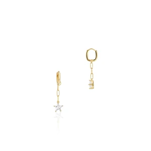 W.KRUK Kolczyki srebrne wiszące gwiazdki