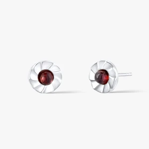 W.KRUK Kolczyki srebrne z bursztynem