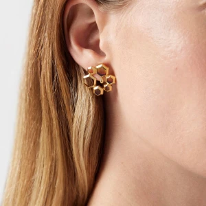 W.KRUK Kolczyki srebrne z bursztynem Miodowa