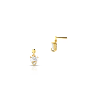 W.KRUK - Kolczyki srebrne z cyrkonią w kształcie serca