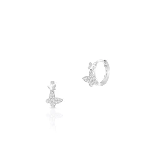 W.KRUK Kolczyki srebrne z cyrkoniami motyle