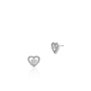 W.KRUK Kolczyki srebrne z cyrkoniami serca